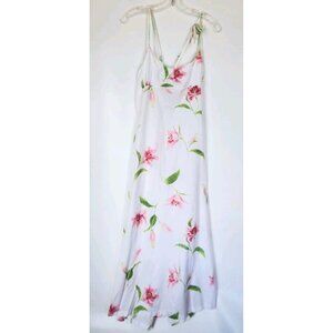 Vintage Crabtree And Evelyn Lily Dress Medium Cross Back Empire Waist